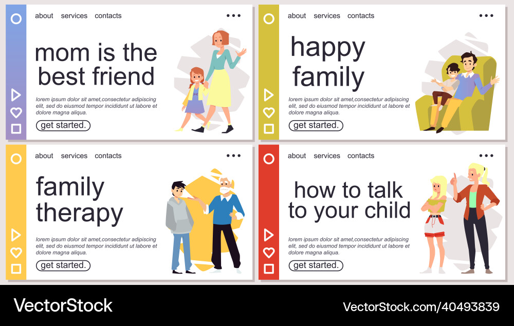 A set web banners with advices how parent to talk Vector Image