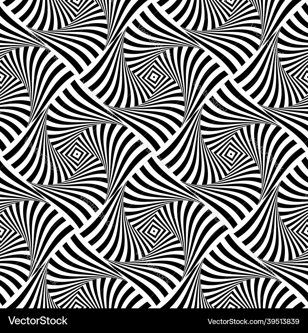 Abstract seamless op art pattern lines texture Vector Image
