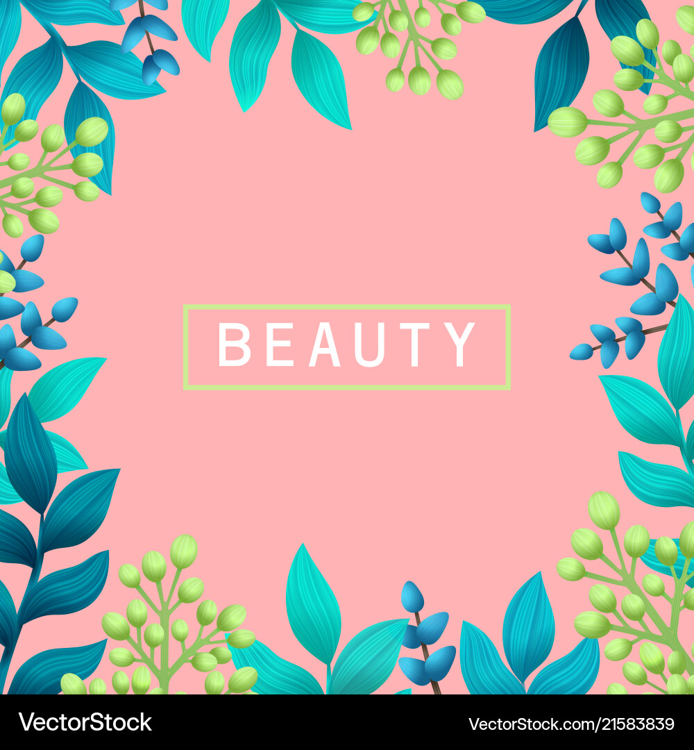 Beauty concept herbal pre-made composition Beauty concept herbal pre-made composition vector image