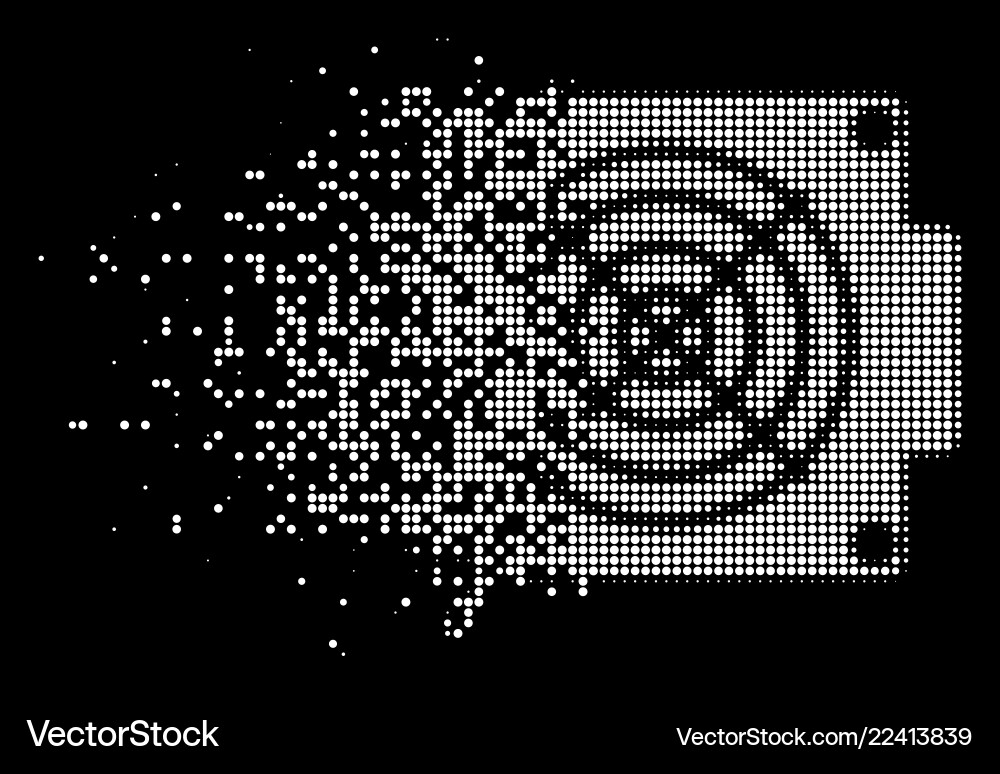 Bright sparkle dot halftone mining asic device Bright sparkle dot halftone mining asic device vector image