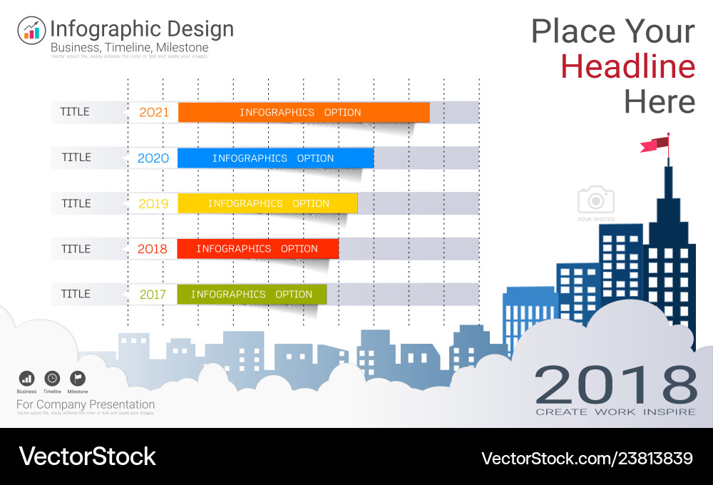 Business infographics template milestone timeline Business infographics template milestone timeline vector image