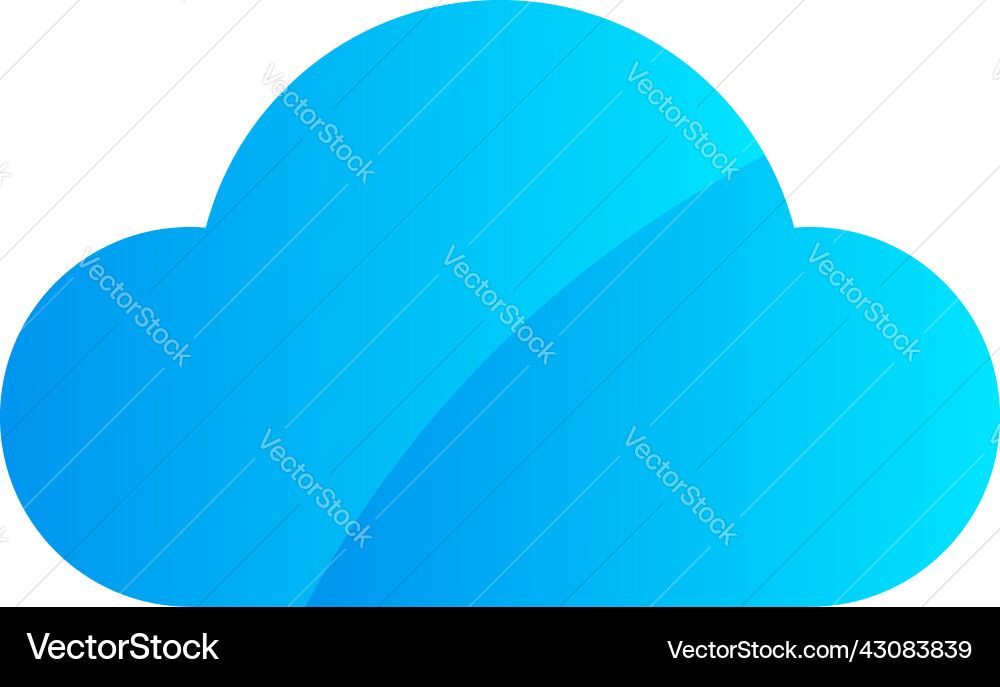 Cloud symbol icon shape for computing Cloud symbol icon shape for computing vector image