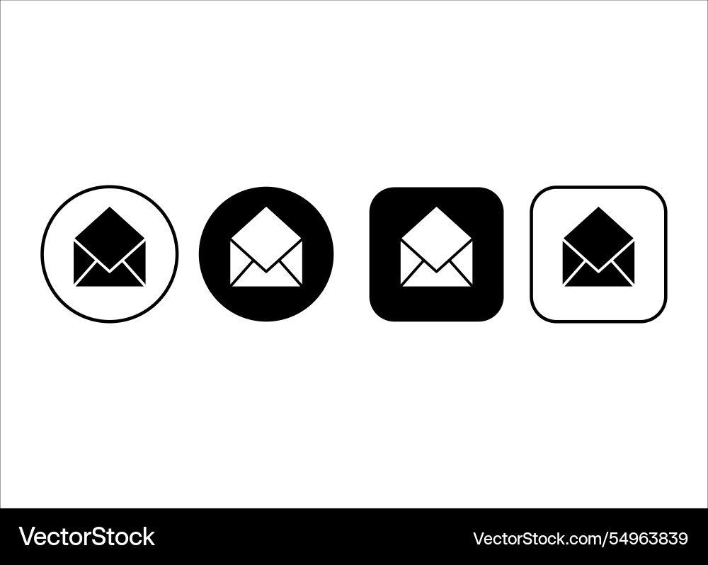 Collection of open empty email envelope icons Collection of open empty email envelope icons Vector Image