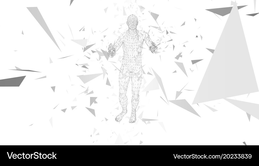 Conceptual abstract man connected lines dots Vector Image