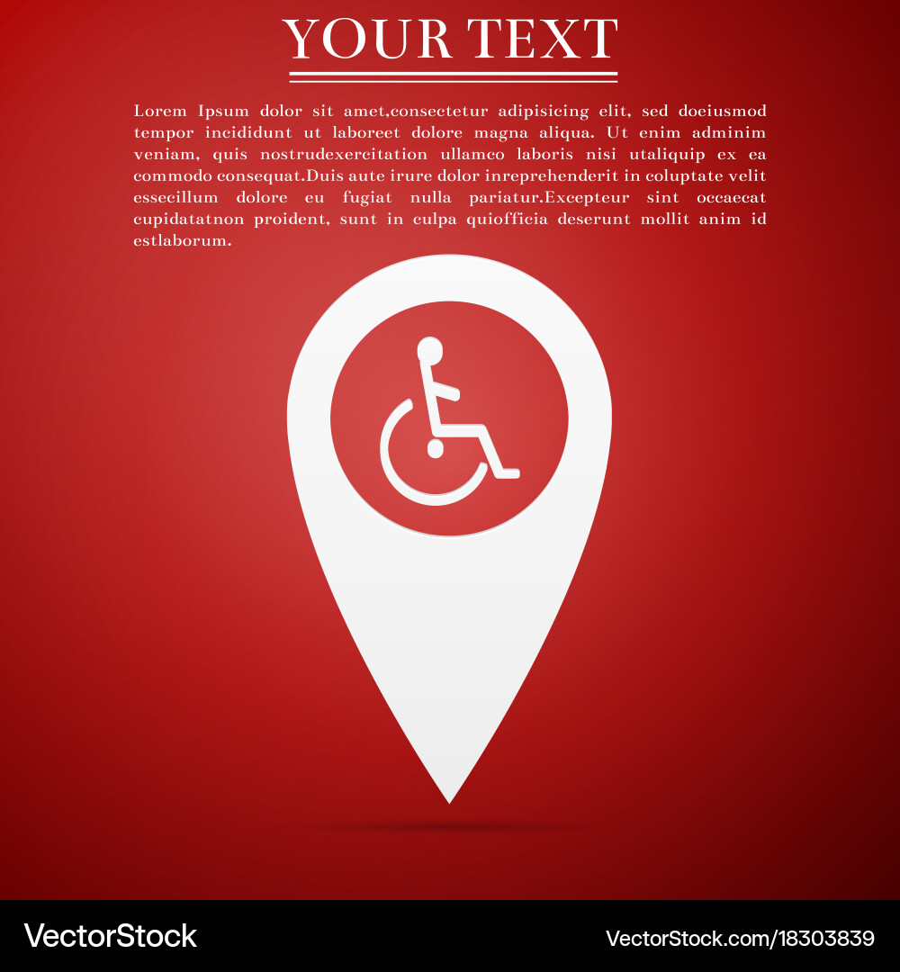 Disabled handicap in map pointer invalid symbol vector image