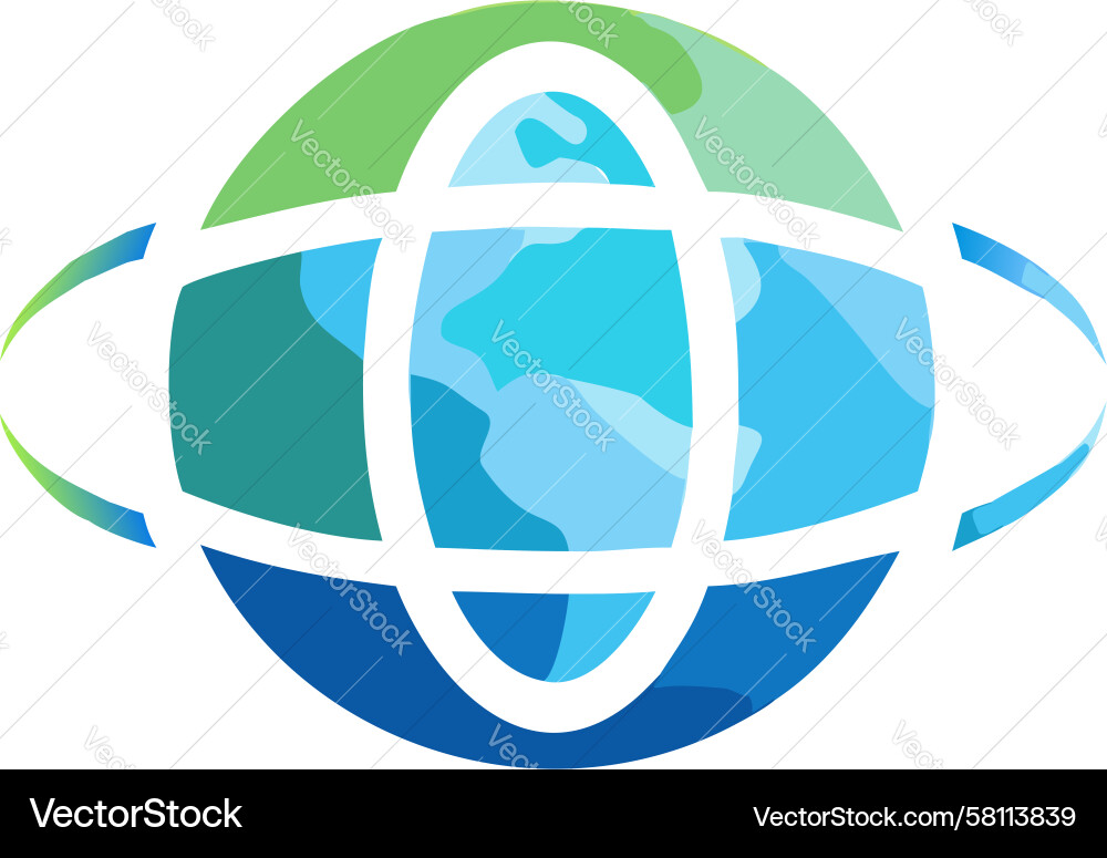 Dynamic Globe Network Icon Vector Image
