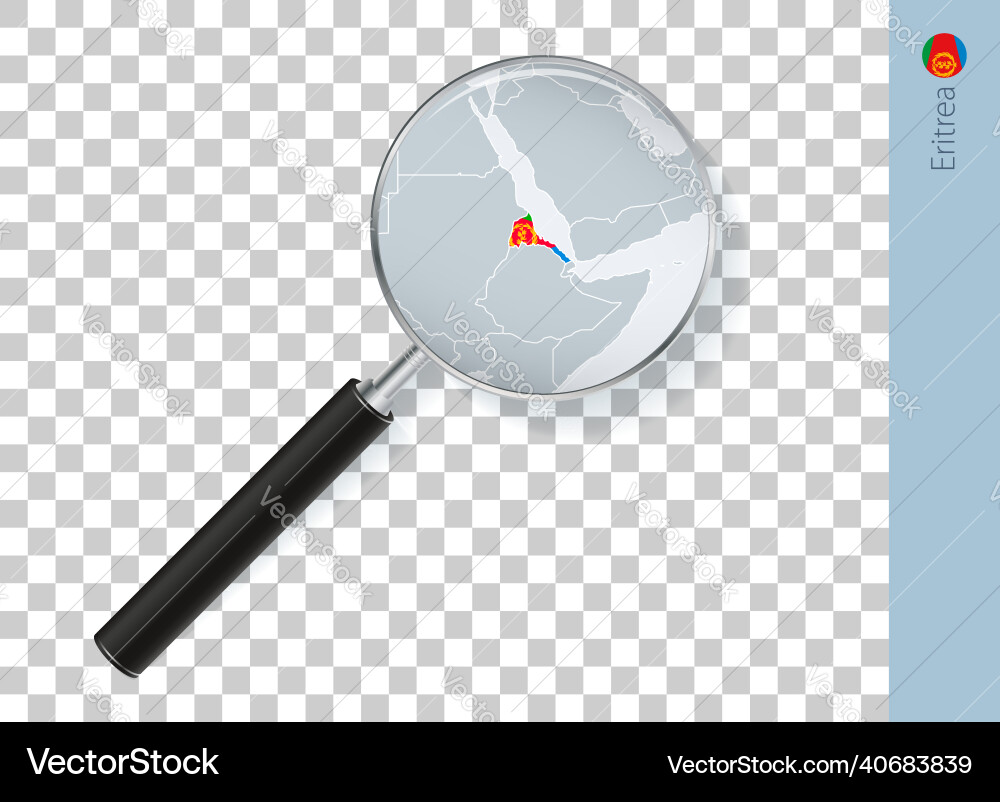 Eritrea map with flag in magnifying glass vector image