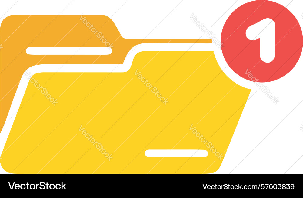 Folder icon with new notification alert design vector image