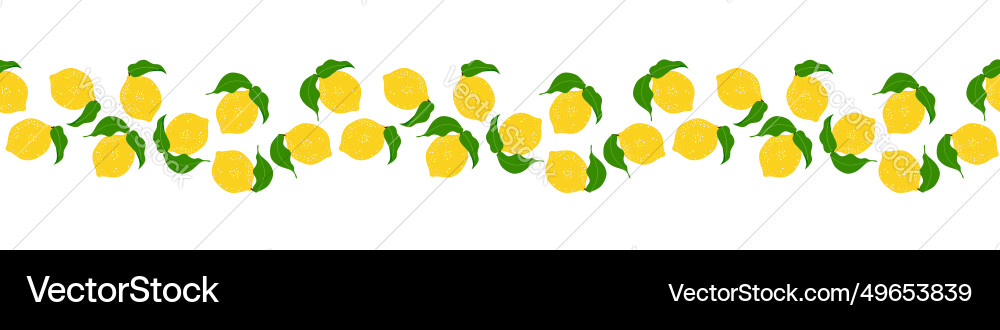 Fresh lemon seamless pattern border background Fresh lemon seamless pattern border background vector image