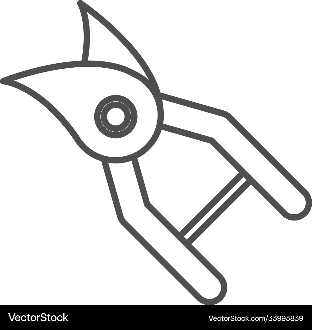 Gardening scissors pruning tool line icon style Vector Image