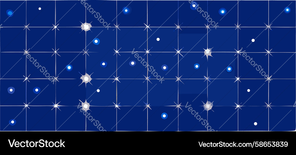 Geometric grid pattern with starry background Vector Image