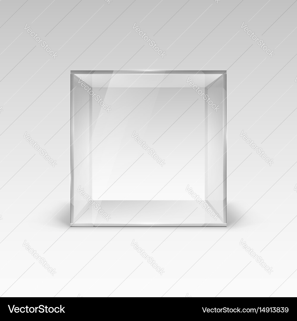 Glass Cube Display Showcase Vector Image