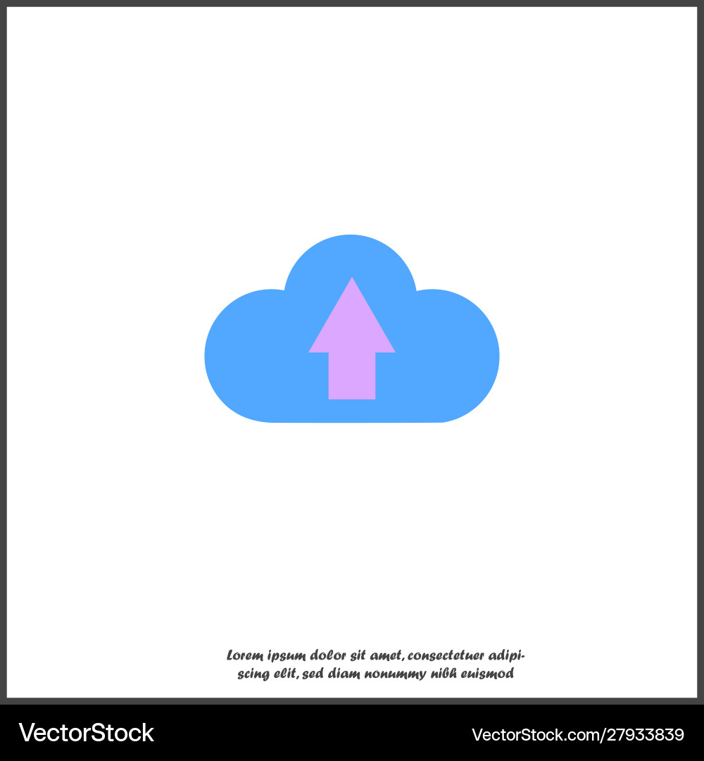 Icon upload on white isolated background cloud Vector Image