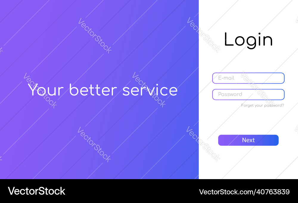 Login form for the website user interface Login form for the website user interface vector image