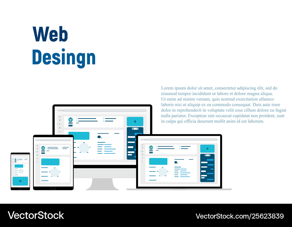 Mobile & Web UI Template - App Mockups vector image