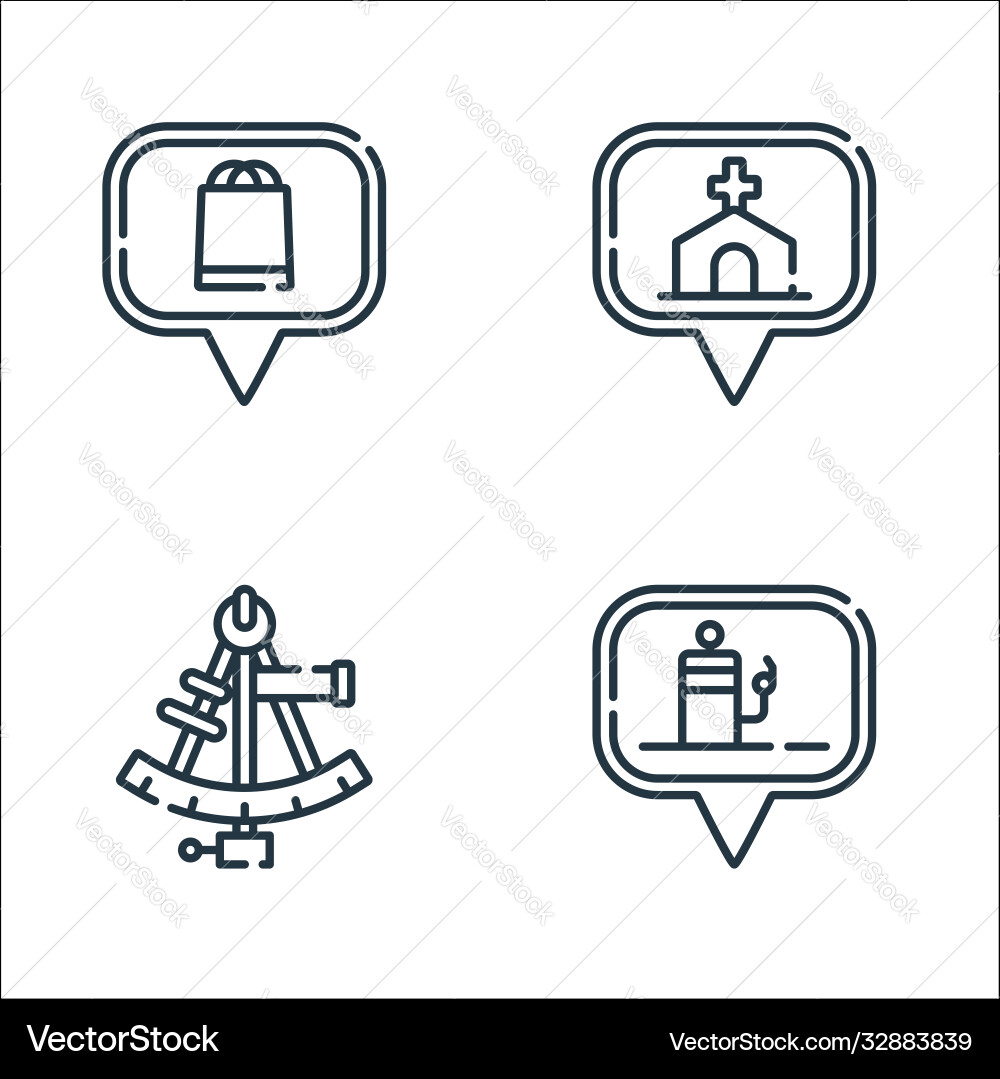 Navigation and maps line icons linear set quality Navigation and maps line icons linear set quality vector image