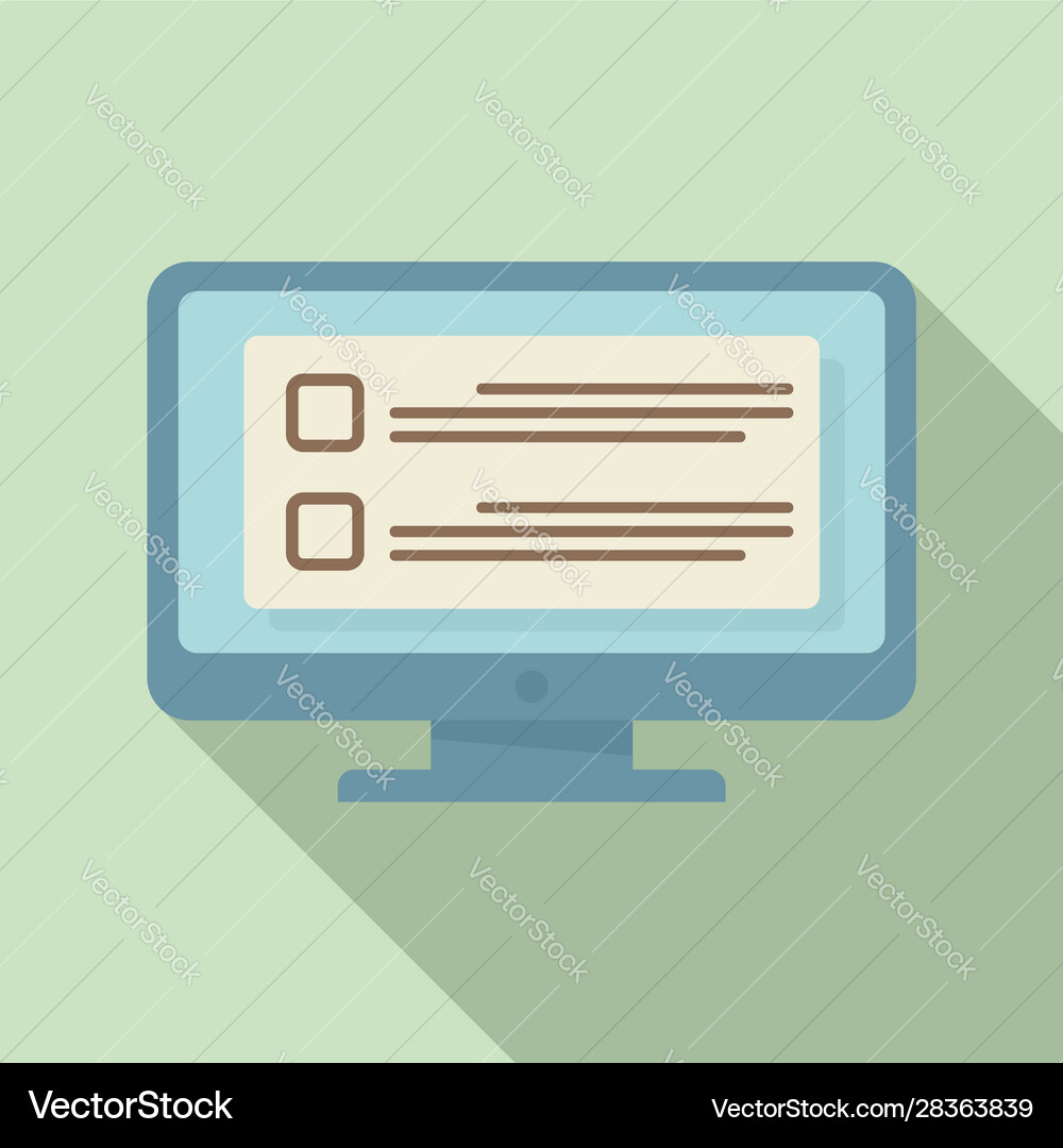 Online computer task icon flat style Online computer task icon flat style vector image
