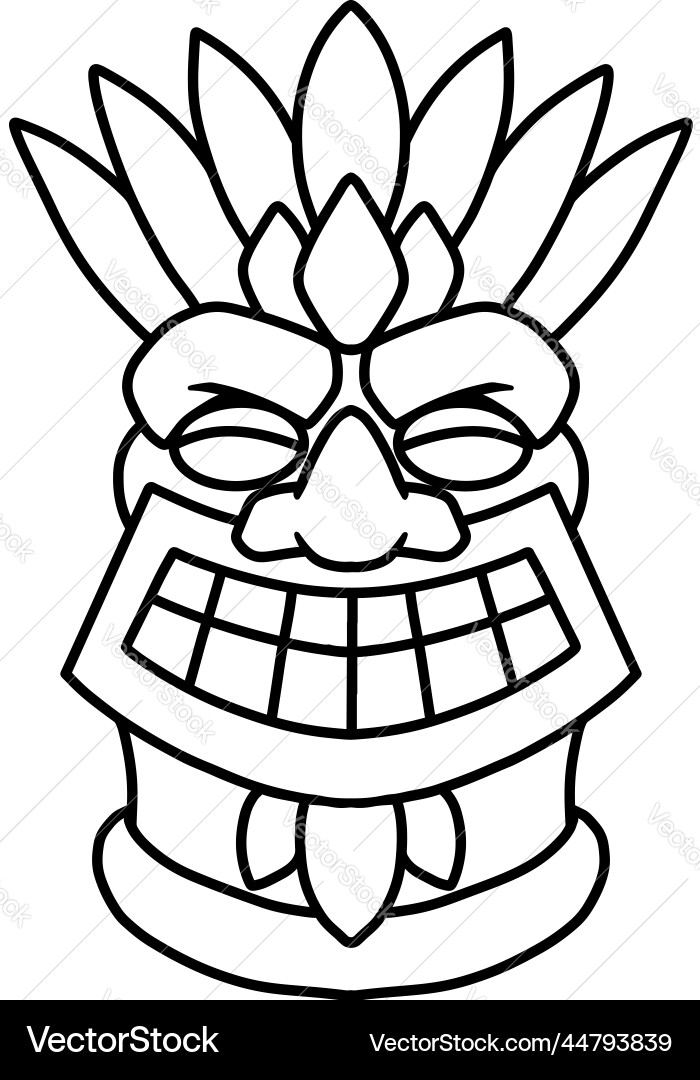Tiki idol in monochrome style design element Tiki idol in monochrome style design element vector image