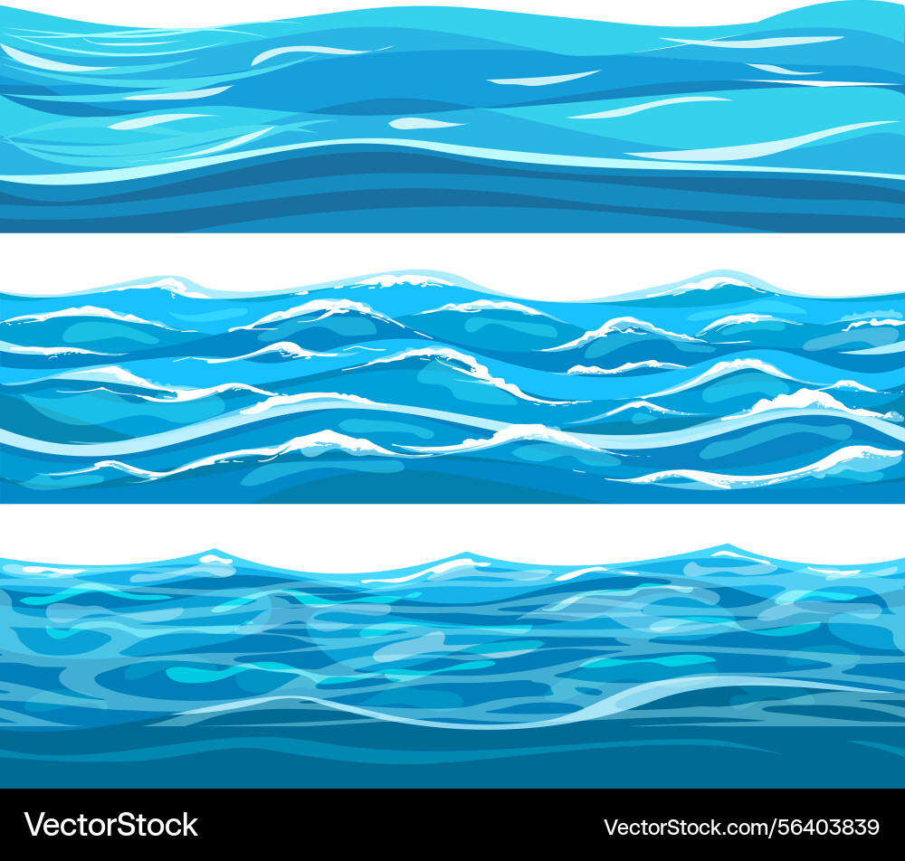 Water layer horizontal seamless patterns Vector Image