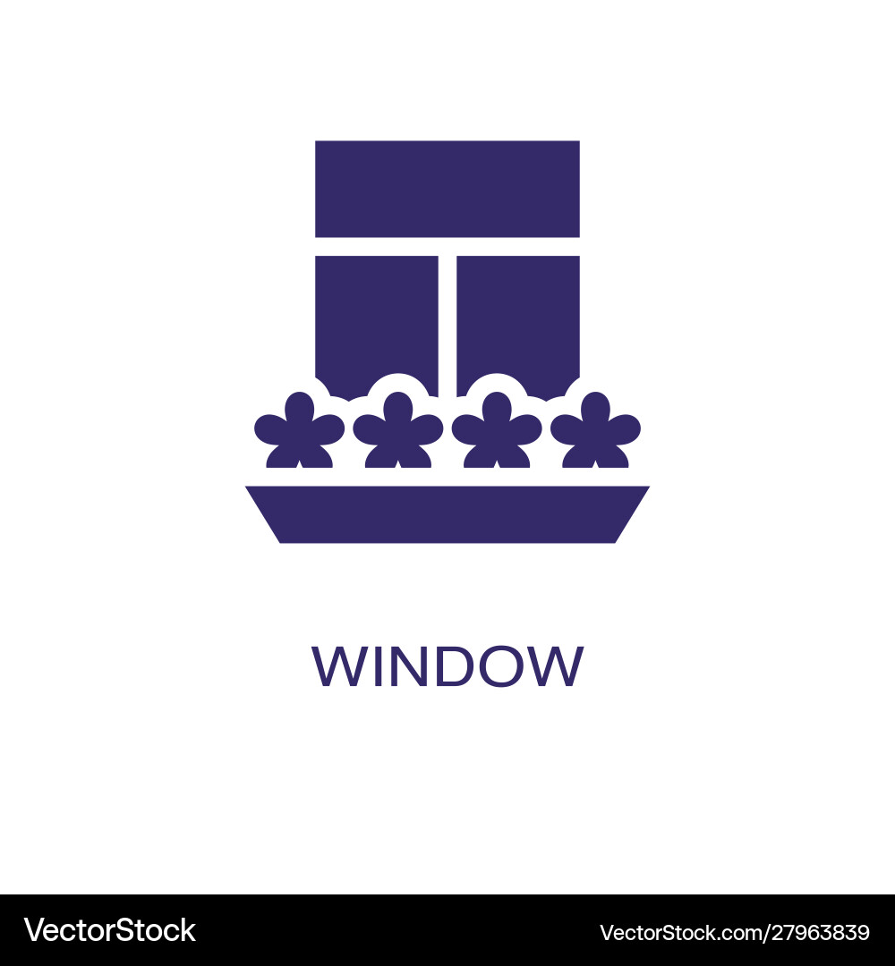 Window element in flat simple style on white vector image