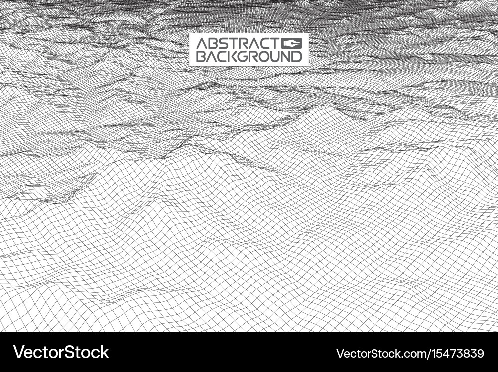 Wireframe Landscape Background Vector Image