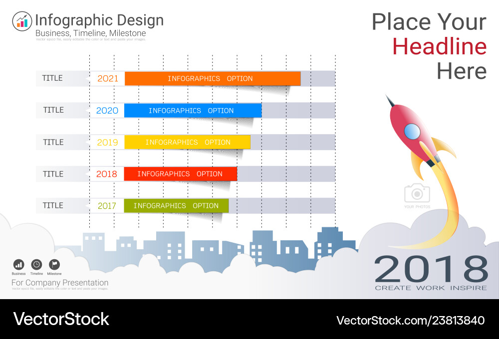Business infographics template milestone timeline Business infographics template milestone timeline vector image