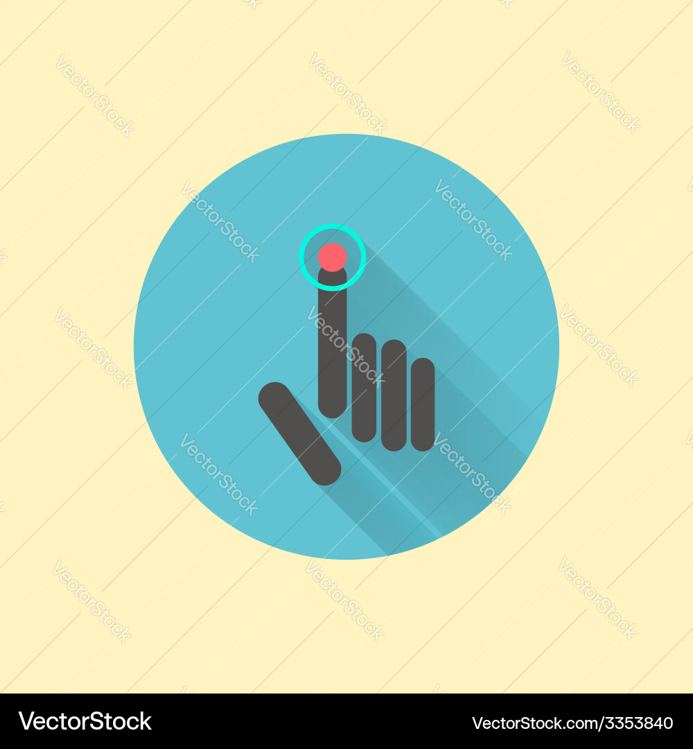 Click icon with shadow vector image