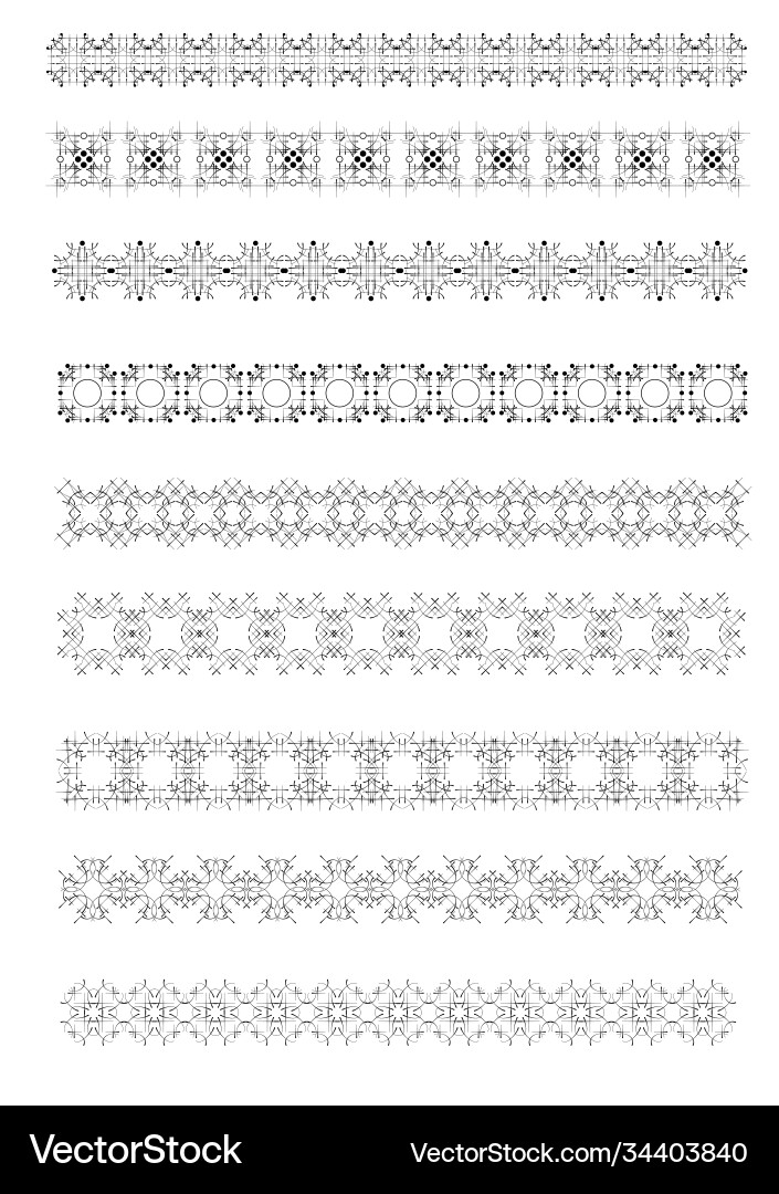Collection ornamental rule lines in different Vector Image