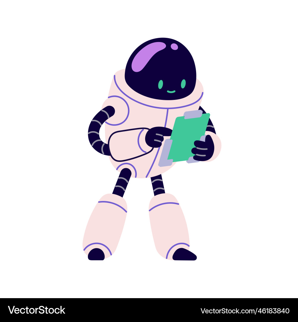 Cute robot in retro futuristic style android bot Cute robot in retro futuristic style android bot vector image