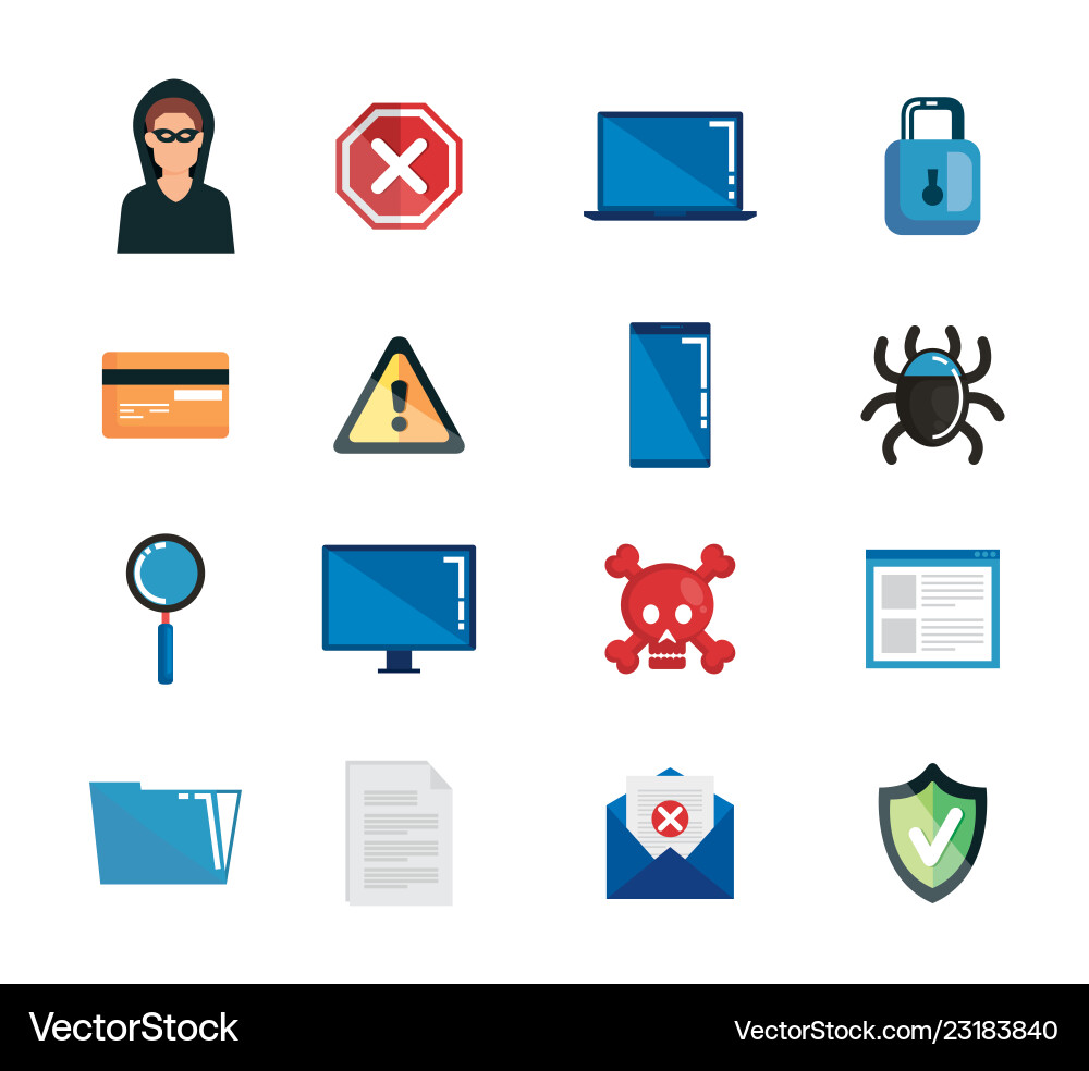 Data center security icons Data center security icons vector image