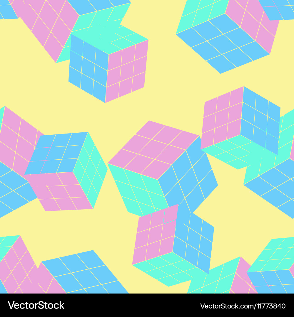 Geometric seamless pattern with cubes vector image