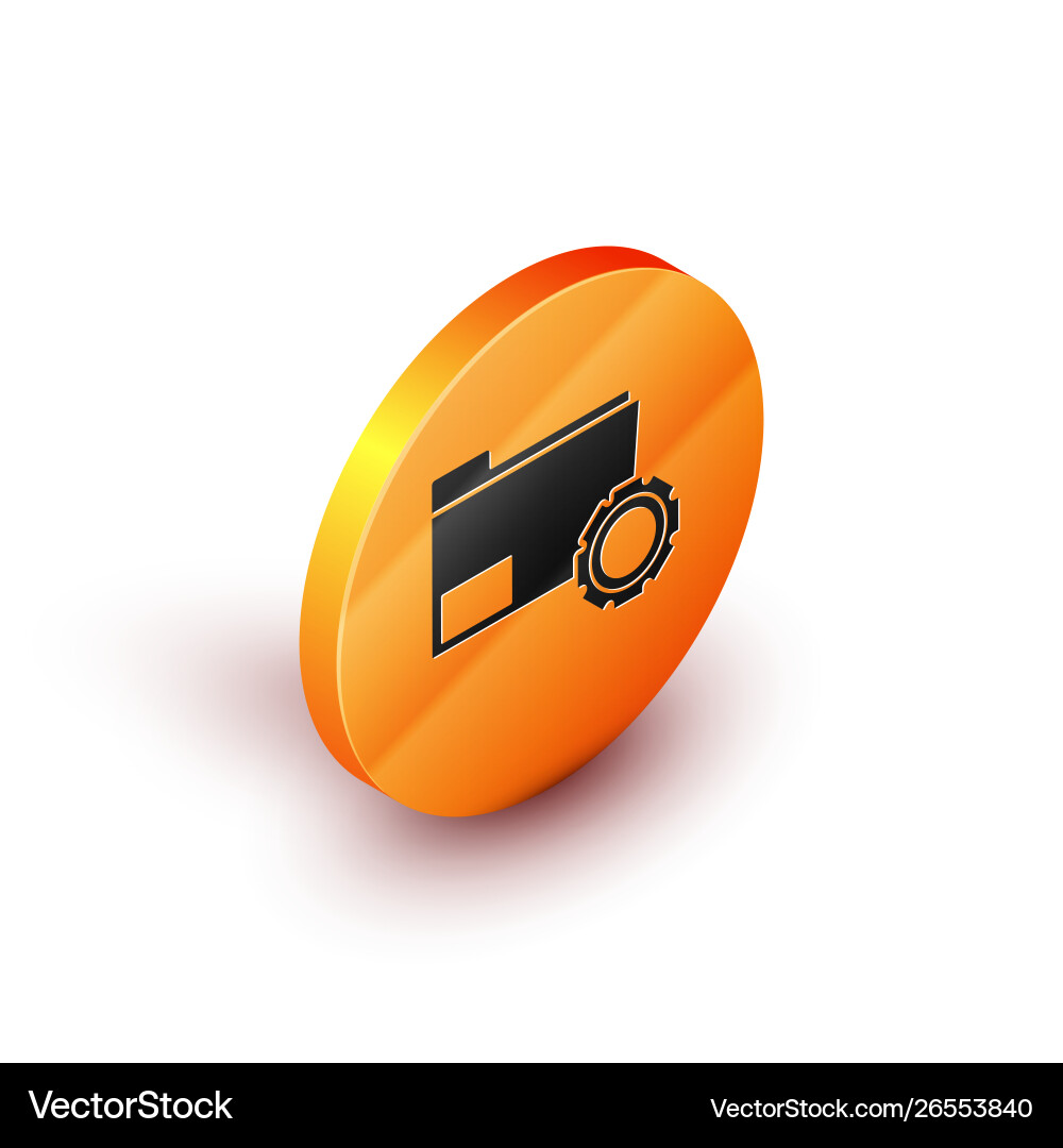 Isometric folder settings with gears icon isolated Isometric folder settings with gears icon isolated vector image
