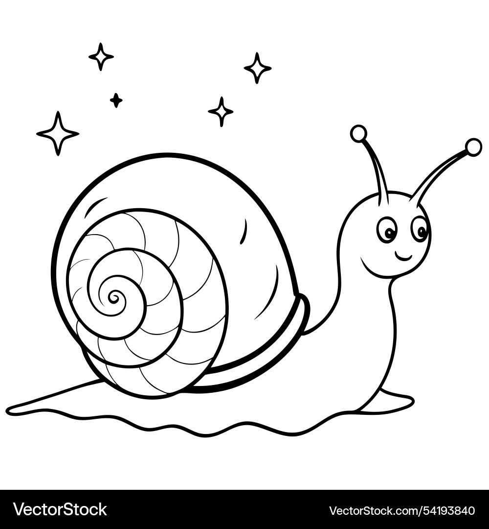 Joyful snail with colorful shell and sparkling tra vector image