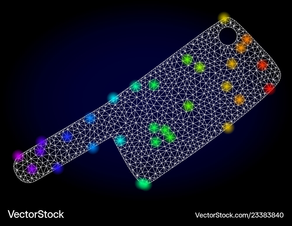 Network mesh butchery knife with spectrum Network mesh butchery knife with spectrum vector image