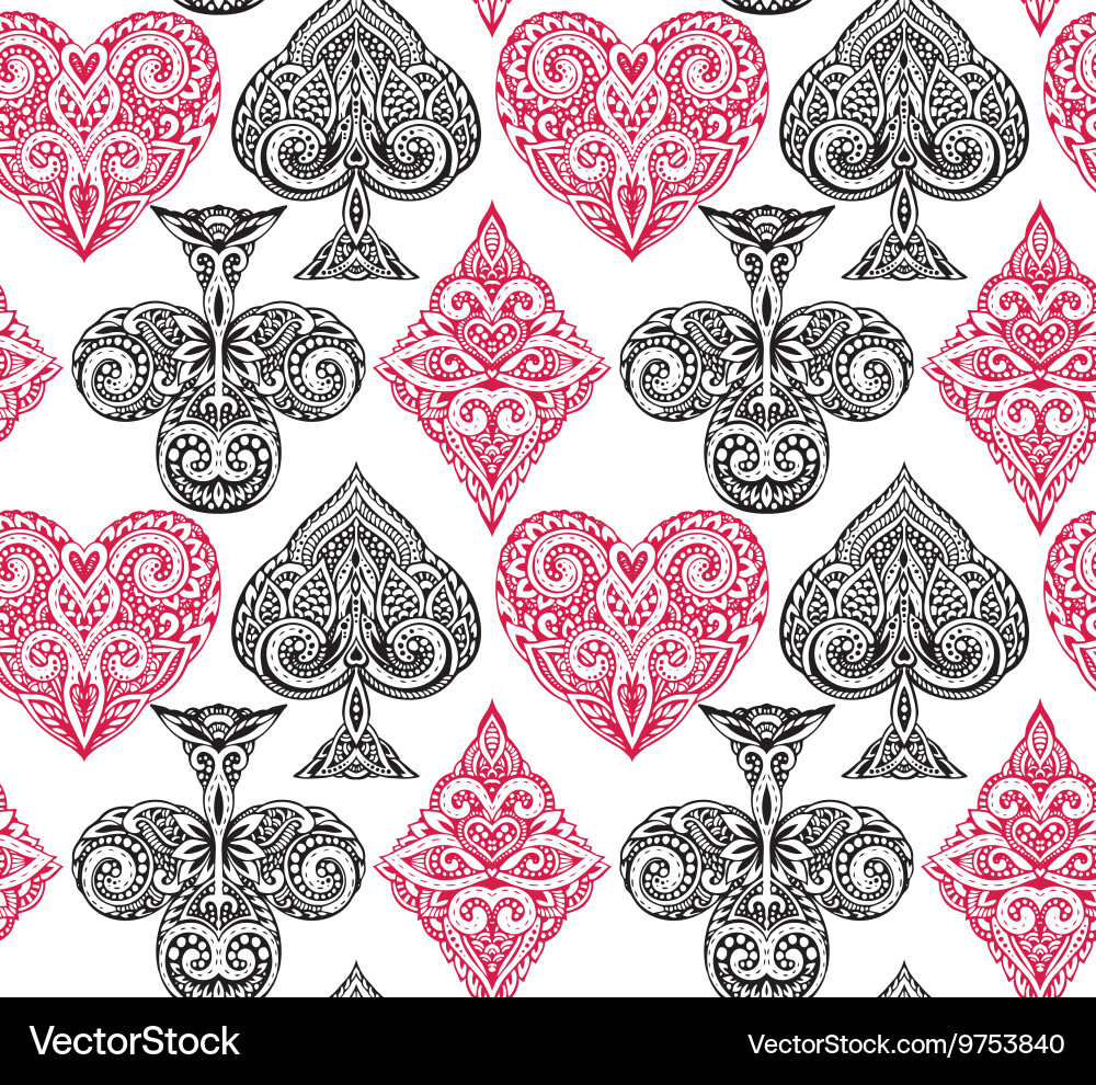 Ornate Playing Card Pattern vector image