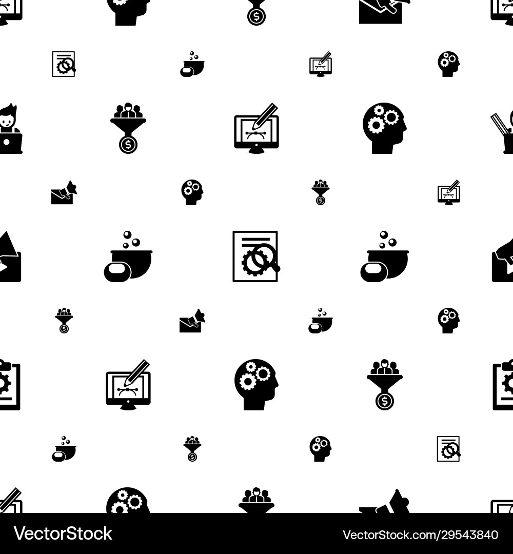 Process icons pattern seamless included editable Process icons pattern seamless included editable vector image