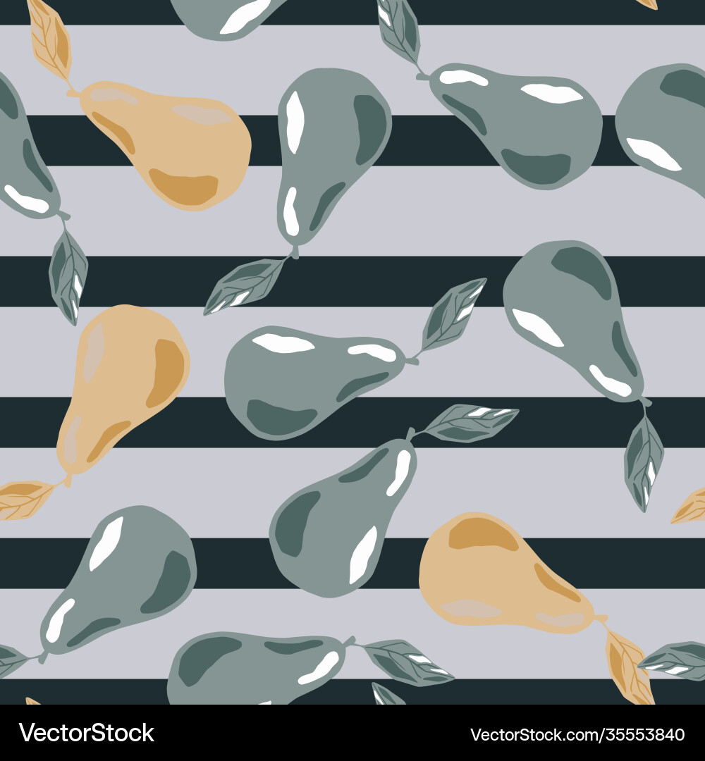 Random seamless pattern with grey and orange pear Random seamless pattern with grey and orange pear vector image