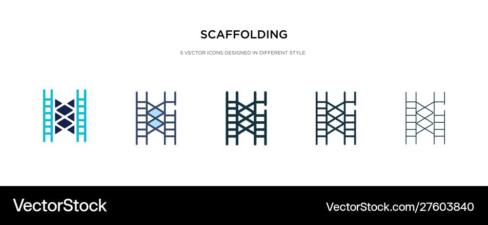 Scaffolding icon in different style two colored Scaffolding icon in different style two colored vector image