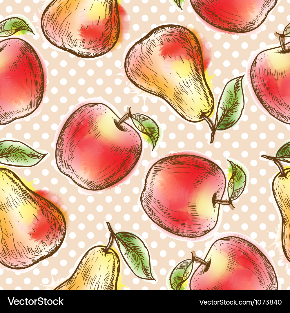 Seamless pattern with apples and pears Vector Image