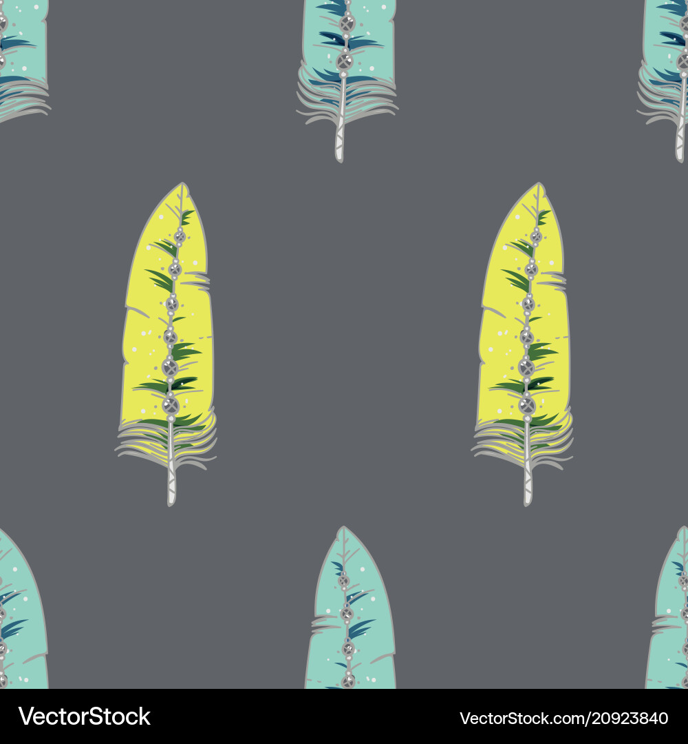 Seamless pattern with decorative feathers Seamless pattern with decorative feathers vector image