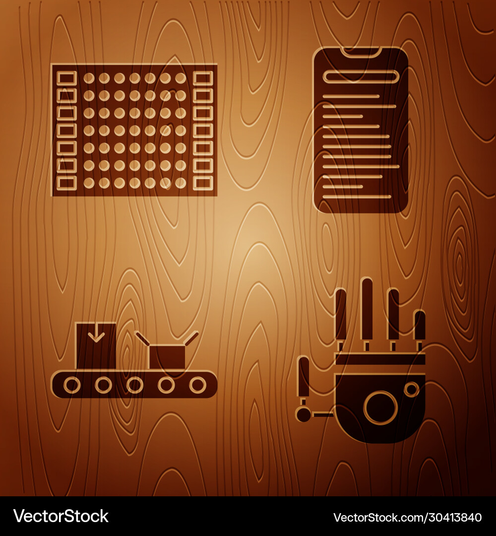 Set mechanical robot hand printed circuit board Set mechanical robot hand printed circuit board Vector Image