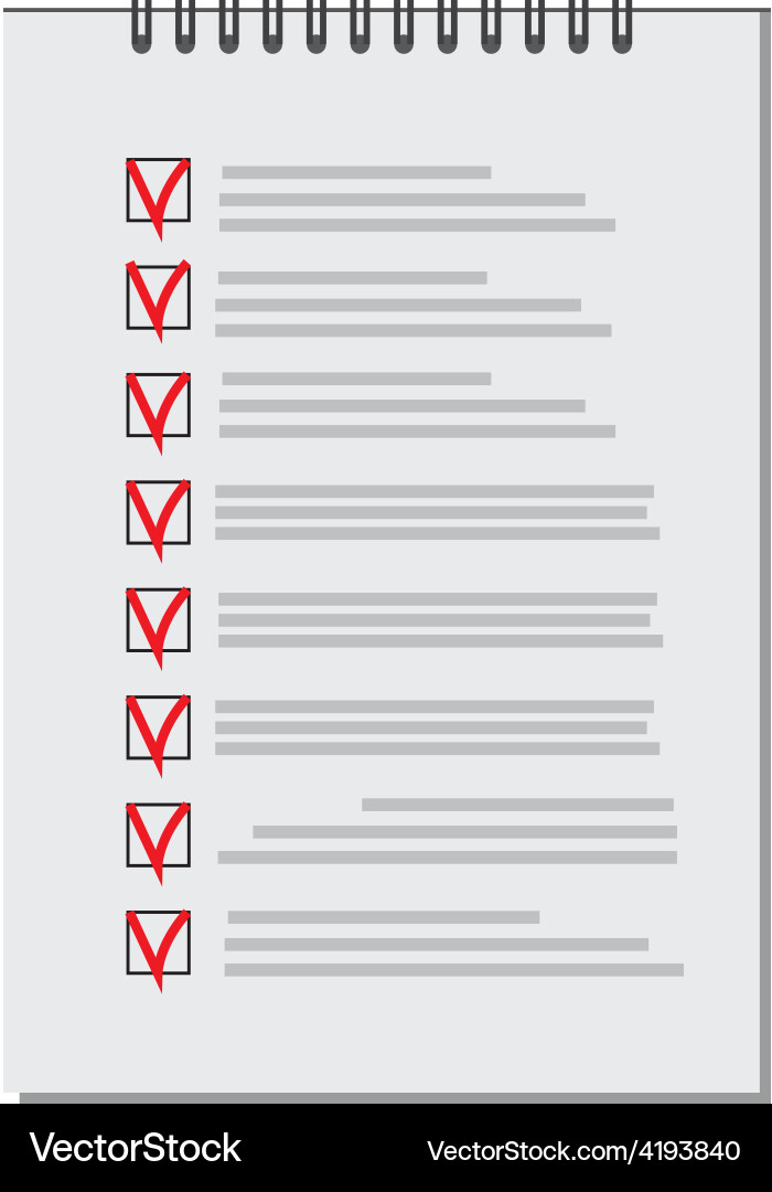 Shopping List with Checkboxes vector image