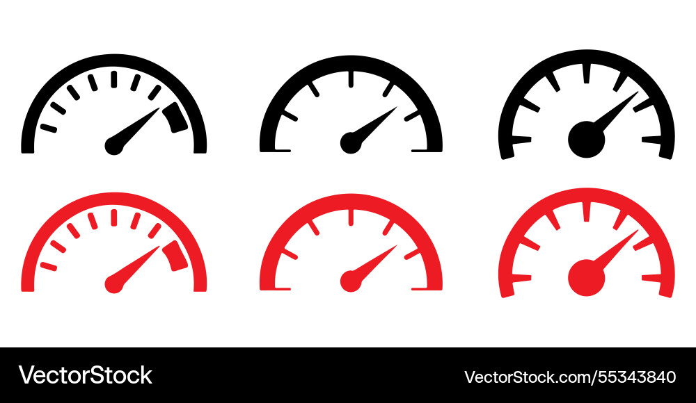 Speedometer Icon Set Vector Image
