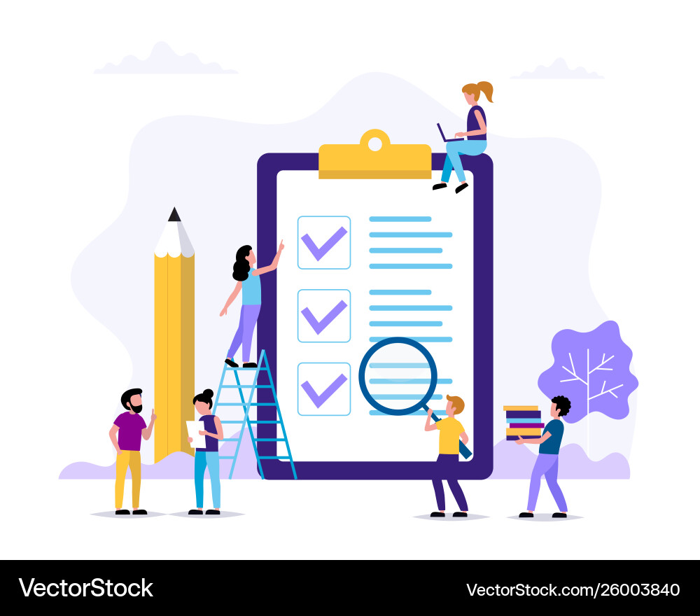 To do list - page with check marks and pencil vector image