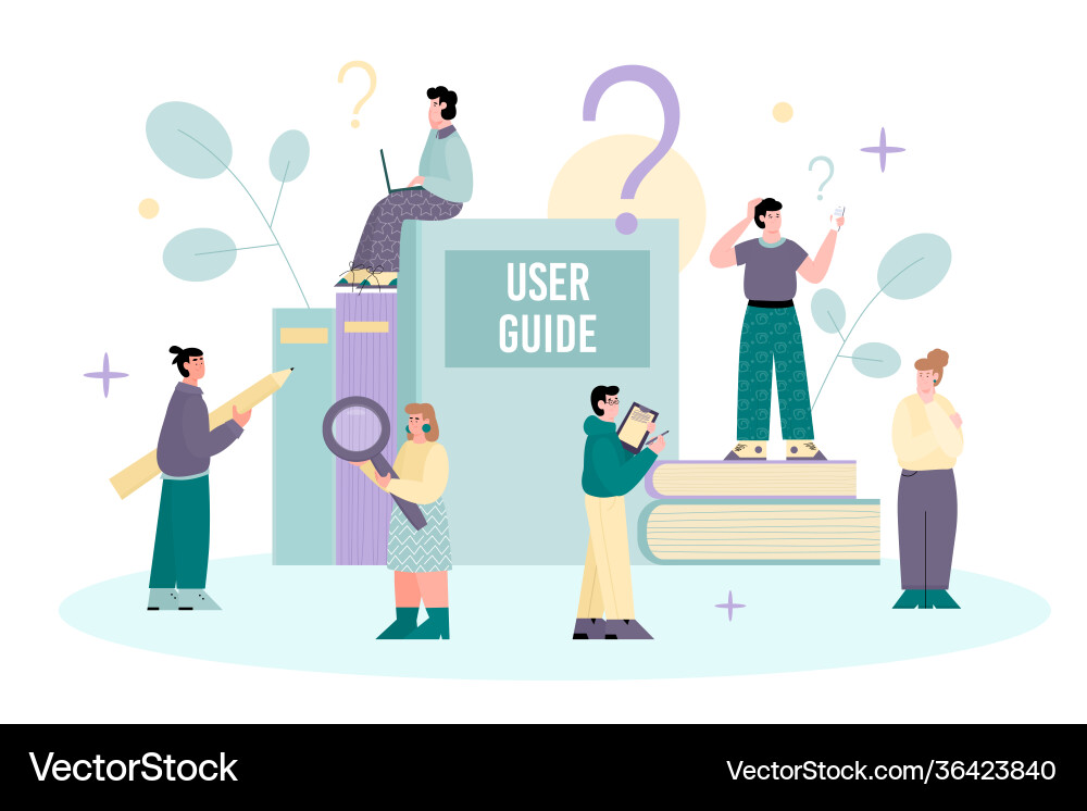 User guide and instructions for use cartoon User guide and instructions for use cartoon vector image