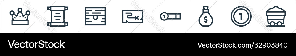 Video game elements line icons linear set quality Video game elements line icons linear set quality vector image