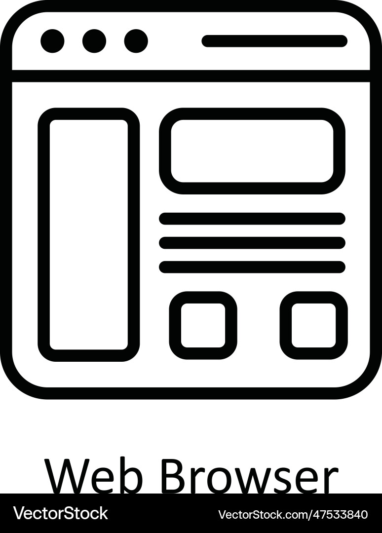 Web browser outline icon design vector image