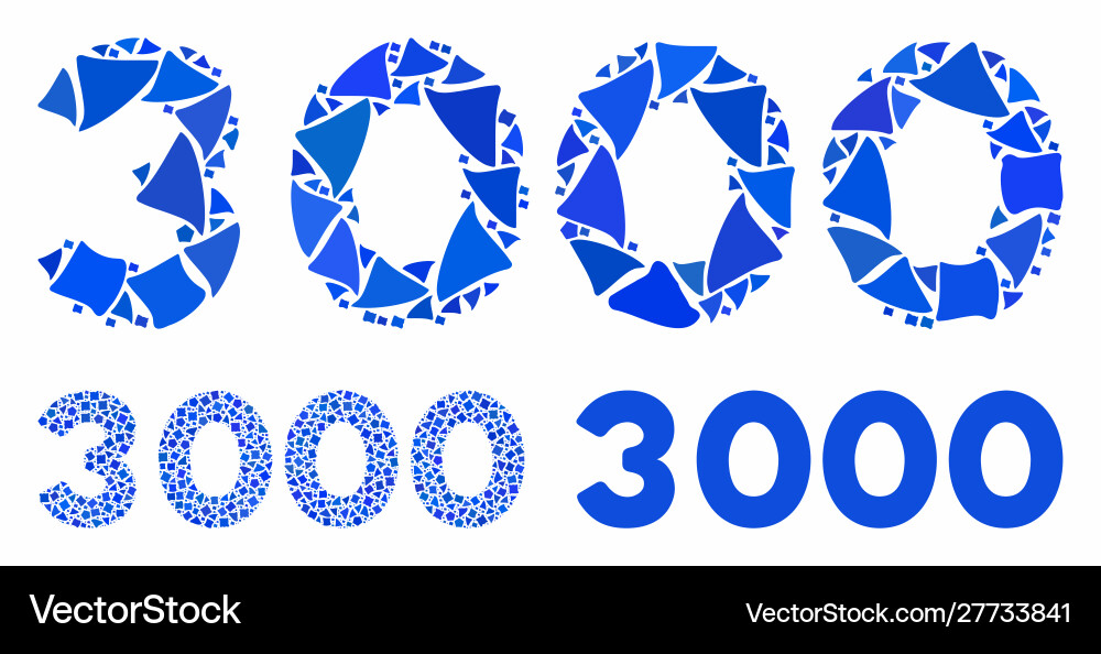 3000 digits text mosaic icon humpy items 3000 digits text mosaic icon humpy items vector image