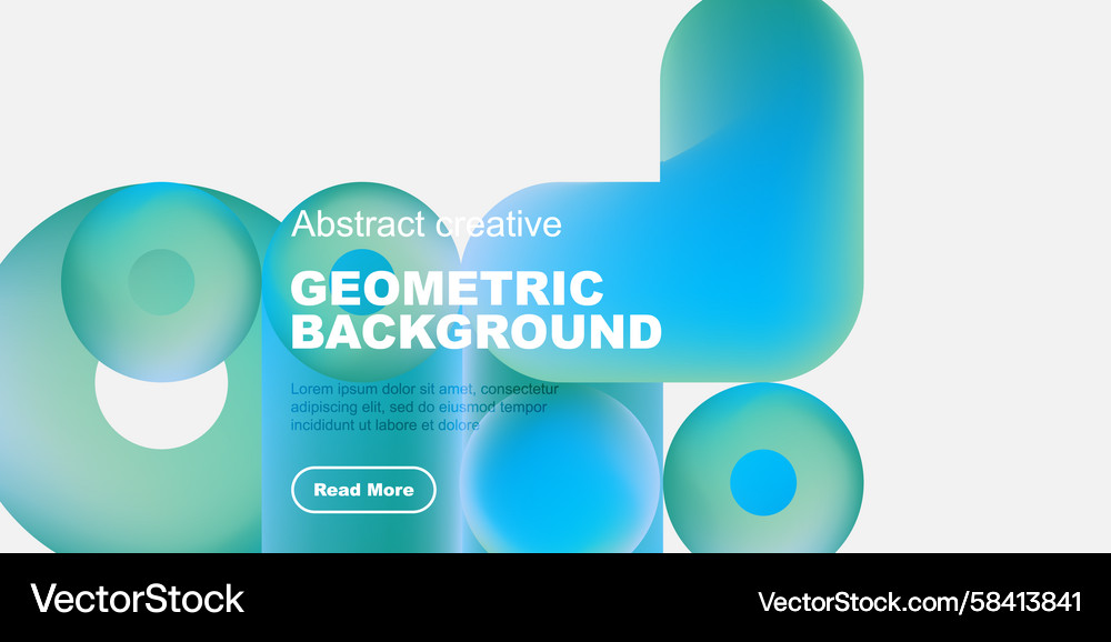 Abstract geometric background features rounded Vector Image