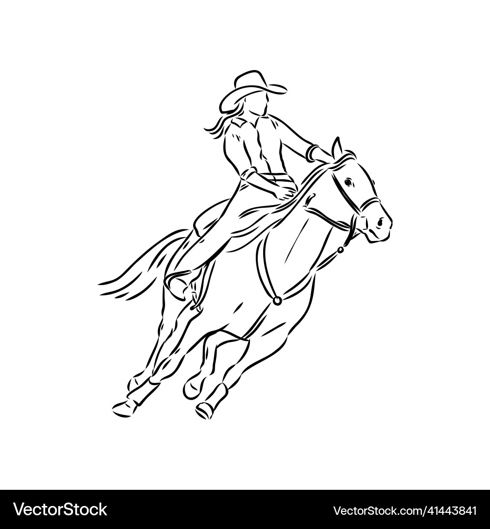 An hand drawn freehand - rodeo scene from An hand drawn freehand - rodeo scene from Vector Image